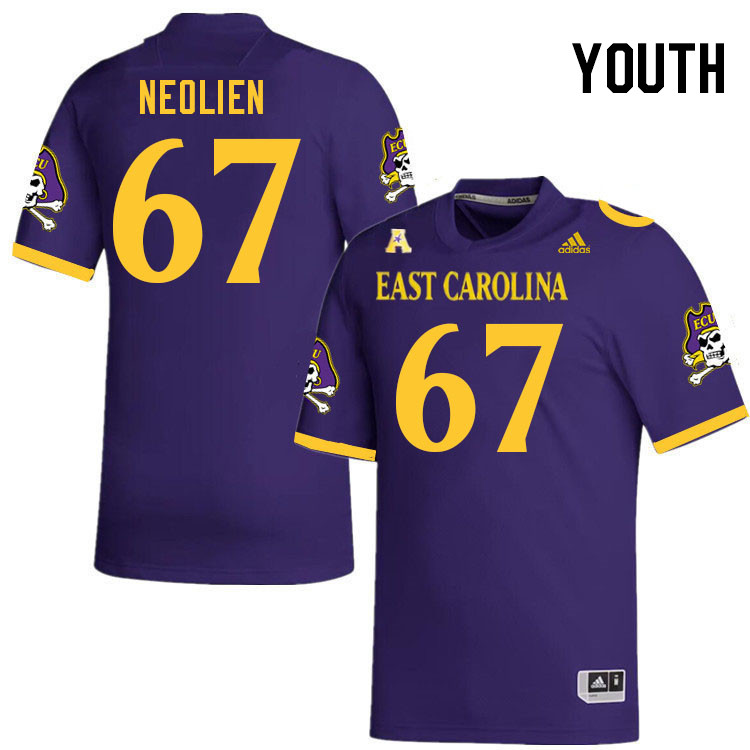 Youth #67 Marleo Neolien ECU Pirates 2023 College Football Jerseys Stitched-Purple